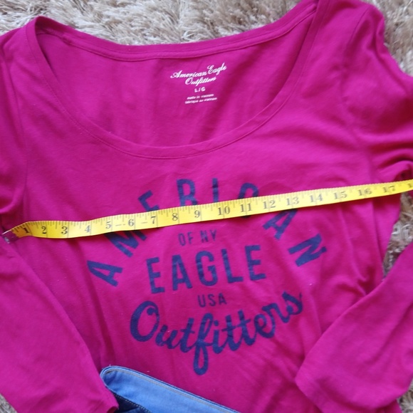 American Eagle Outfitters Hot Pink Long Sleeve Tee - Picture 2 of 2